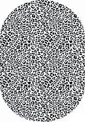 Soikea matto - Leopard (musta/valkoinen)