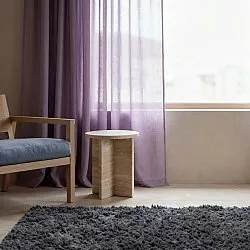 Verhot 2-pakkaus - Pellavasekoiteverho Lumira (violetti)