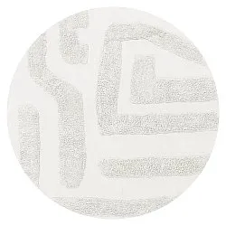 Pyöreä matot - Alexa Natural Cotton Shaggy (offwhite)