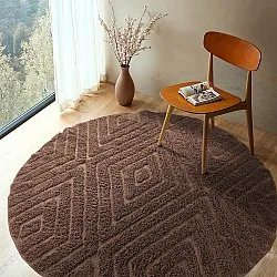 Pyöreä matot - Amberley Natural Cotton Shaggy (ruskea)