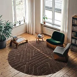 Pyöreä matot - Amberley Natural Cotton Shaggy (ruskea)