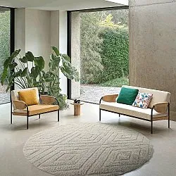 Pyöreä matot - Amberley Natural Cotton Shaggy (luonnonvalkoinen)
