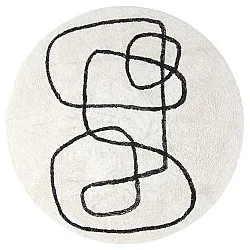 Pyöreä matot - Bavello Natural Cotton Shaggy (offwhite/musta)
