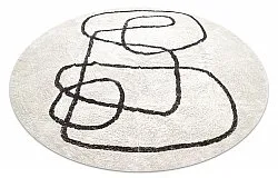 Pyöreä matot - Bavello Natural Cotton Shaggy (offwhite/musta)