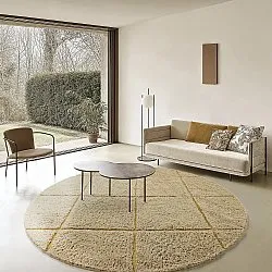 Pyöreä matot - Bellevue Natural Cotton Shaggy (beige/ruskea)
