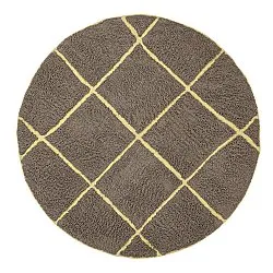 Pyöreä matot - Bellevue Natural Cotton Shaggy (ruskea/keltainen)
