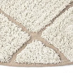 Pyöreä matot - Bellevue Natural Cotton Shaggy (luonnonvalkoinen/beige)