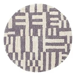 Pyöreä matot - Bergamo Natural Cotton Shaggy (harmaa/valkoinen)