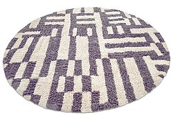 Pyöreä matot - Bergamo Natural Cotton Shaggy (harmaa/valkoinen)