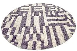 Pyöreä matot - Bergamo Natural Cotton Shaggy (harmaa/valkoinen)