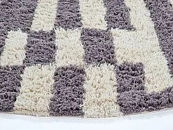 Pyöreä matot - Bergamo Natural Cotton Shaggy (harmaa/valkoinen)