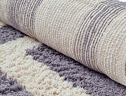 Pyöreä matot - Bergamo Natural Cotton Shaggy (harmaa/valkoinen)