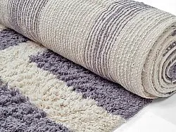 Ryijymatot - Bergamo Natural Cotton Shaggy (harmaa/valkoinen)