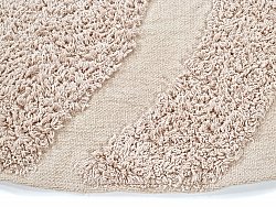 Pyöreä matot - Bonnie Natural Cotton Shaggy (beige)