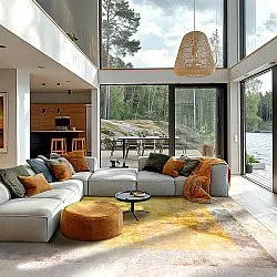 Wilton-matto - Budoni (harmaa/beige/keltainen)