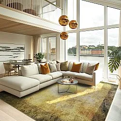 Wilton-matto - Campana (beige/keltainen)