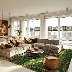 Wilton-matto - Cantoria (beige/vihreä)