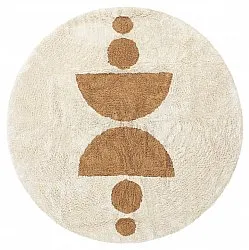 Pyöreä matot - Cervia Natural Cotton Shaggy (beige)