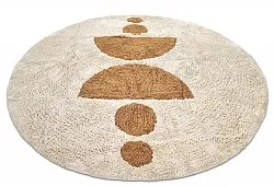 Pyöreä matot - Cervia Natural Cotton Shaggy (beige)