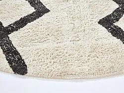 Pyöreä matot - Chablis Natural Cotton Shaggy (offwhite/musta)