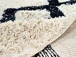 Pyöreä matot - Chablis Natural Cotton Shaggy (offwhite/musta)