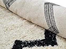 Pyöreä matot - Chablis Natural Cotton Shaggy (offwhite/musta)