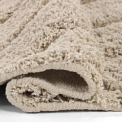 Pyöreä matot - Conara Natural Cotton Shaggy (beige)