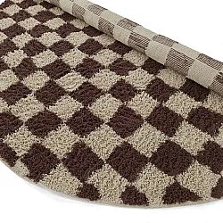 Pyöreä matot - Elsey Natural Cotton Shaggy (beige/ruskea)