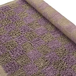 Ryijymatot - Elsey Natural Cotton Shaggy (ruskea/violetti)