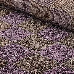 Ryijymatot - Elsey Natural Cotton Shaggy (ruskea/violetti)