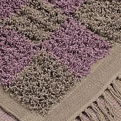 Ryijymatot - Elsey Natural Cotton Shaggy (ruskea/violetti)