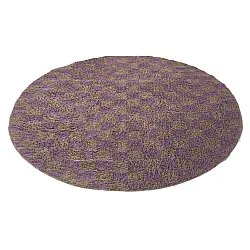 Pyöreä matot - Elsey Natural Cotton Shaggy (ruskea/violetti)
