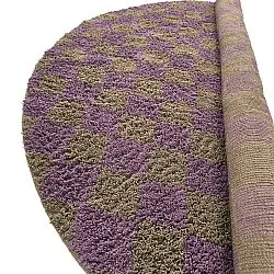 Pyöreä matot - Elsey Natural Cotton Shaggy (ruskea/violetti)
