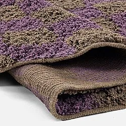 Pyöreä matot - Elsey Natural Cotton Shaggy (ruskea/violetti)