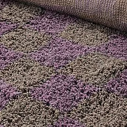 Pyöreä matot - Elsey Natural Cotton Shaggy (ruskea/violetti)