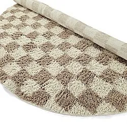 Pyöreä matot - Elsey Natural Cotton Shaggy (kerma/hiekka)
