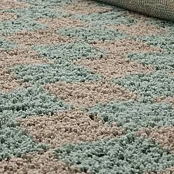 Ryijymatot - Elsey Natural Cotton Shaggy (harmaa/vaaleanpunainen)