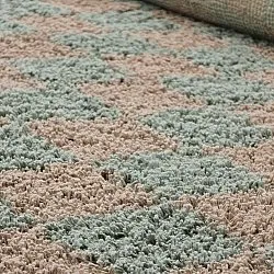 Ryijymatot - Elsey Natural Cotton Shaggy (harmaa/vaaleanpunainen)