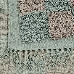 Ryijymatot - Elsey Natural Cotton Shaggy (harmaa/vaaleanpunainen)