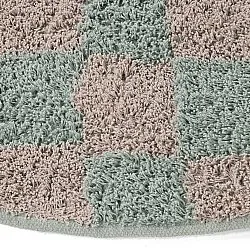 Pyöreä matot - Elsey Natural Cotton Shaggy (harmaa/vaaleanpunainen)