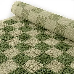 Ryijymatot - Elsey Natural Cotton Shaggy (vihreä/beige)