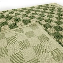 Ryijymatot - Elsey Natural Cotton Shaggy (vihreä/beige)