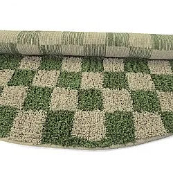 Pyöreä matot - Elsey Natural Cotton Shaggy (vihreä/beige)