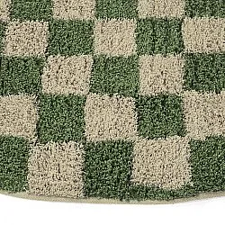 Pyöreä matot - Elsey Natural Cotton Shaggy (vihreä/beige)