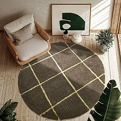 Pyöreä matot - Bellevue Natural Cotton Shaggy (ruskea/keltainen)