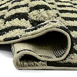 Pyöreä matot - Elsey Natural Cotton Shaggy (musta/beige)