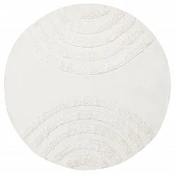 Pyöreä matot - Everly Natural Cotton Shaggy (offwhite)