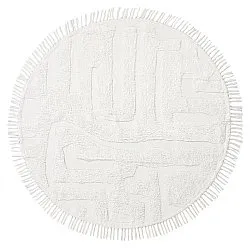 Pyöreä matot - Fallon Natural Cotton Shaggy (offwhite)