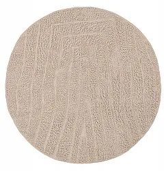 Pyöreä matot - Farley Natural Cotton Shaggy (beige)