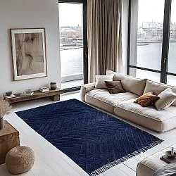 Ryijymatot - Farley Natural Cotton Shaggy (sininen)
